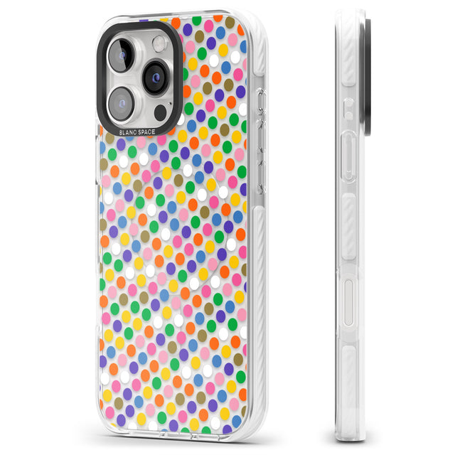 iPhone 16 Pro Max Multicolour Polka-dot Fiesta Black Impact Phone Case