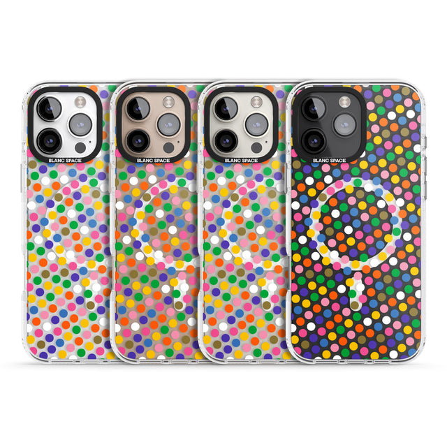 iPhone 16 Pro Max Multicolour Polka-dot Fiesta Black Impact Phone Case