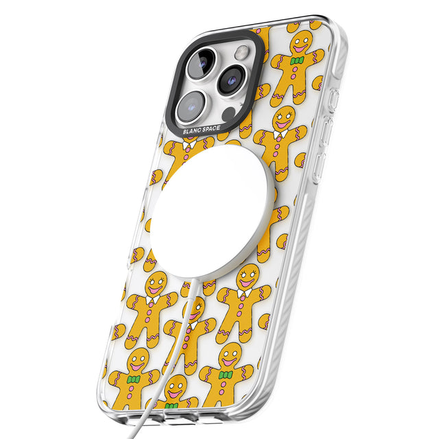 iPhone 16 Pro Max Gingerbread Cookie Pattern Black Impact Phone Case