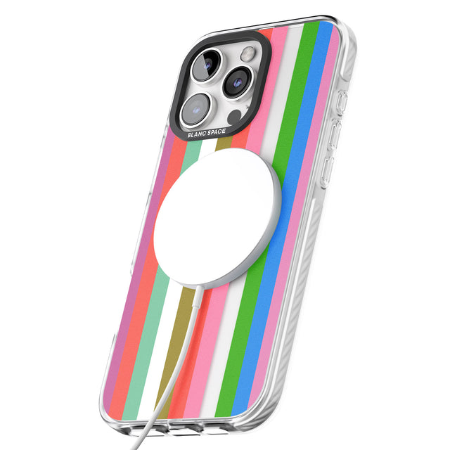 iPhone 16 Pro Max Vibrant Stripes Black Impact Phone Case