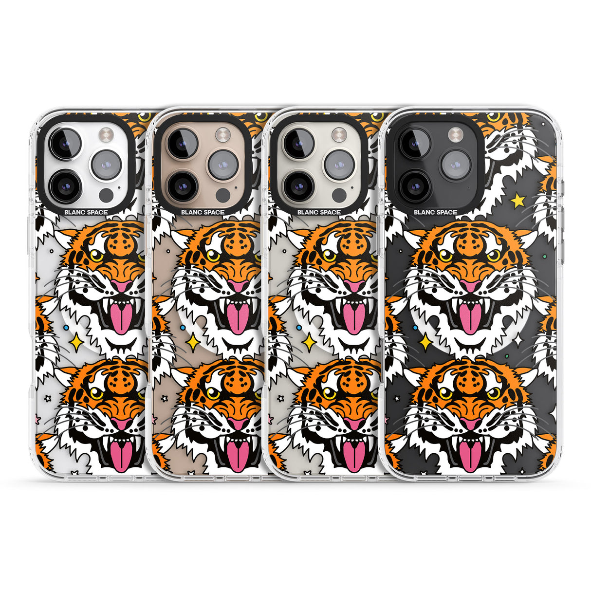 iPhone 16 Pro Max Fierce Jungle Tigers Black Impact Phone Case