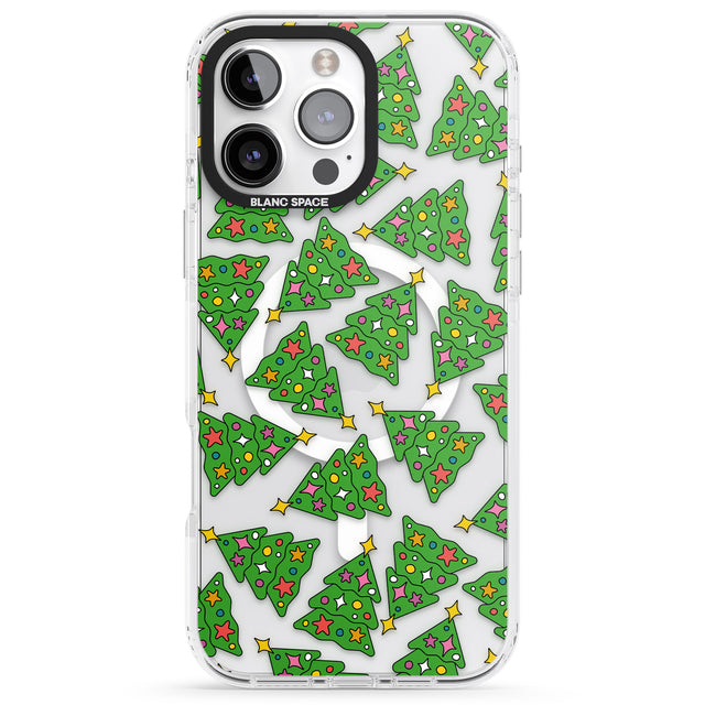 iPhone 16 Pro Max Christmas Tree Pattern Black Impact Phone Case