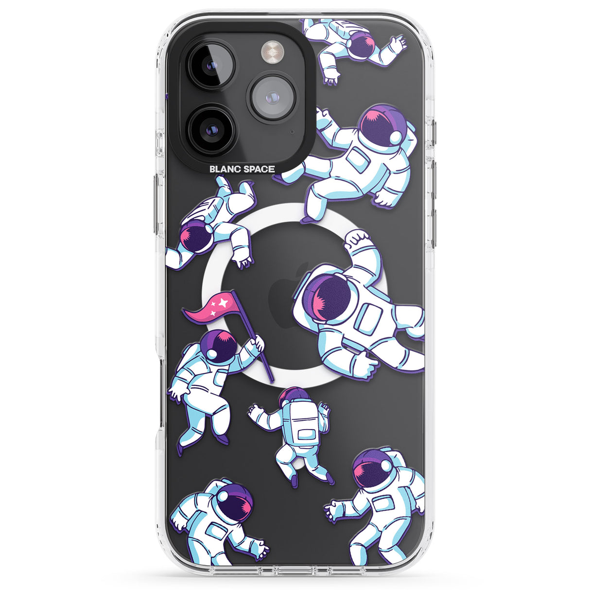 iPhone 16 Pro Max Astronaut Pattern Black Impact Phone Case