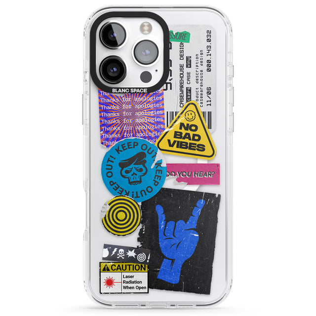 iPhone 16 Pro Max No Bad Vibes Sticker Mix Black Impact Phone Case