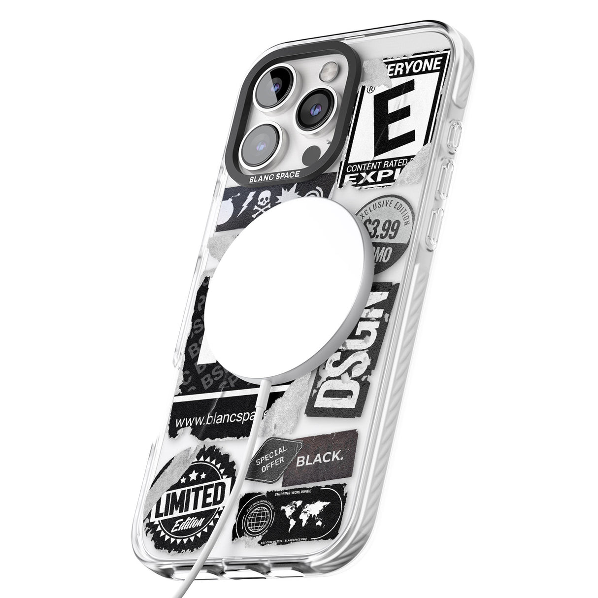 iPhone 16 Pro Max Black Sticker Mix Black Impact Phone Case