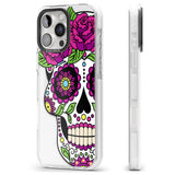 iPhone 16 Pro Max Purple Floral Sugar Skull Black Impact Phone Case