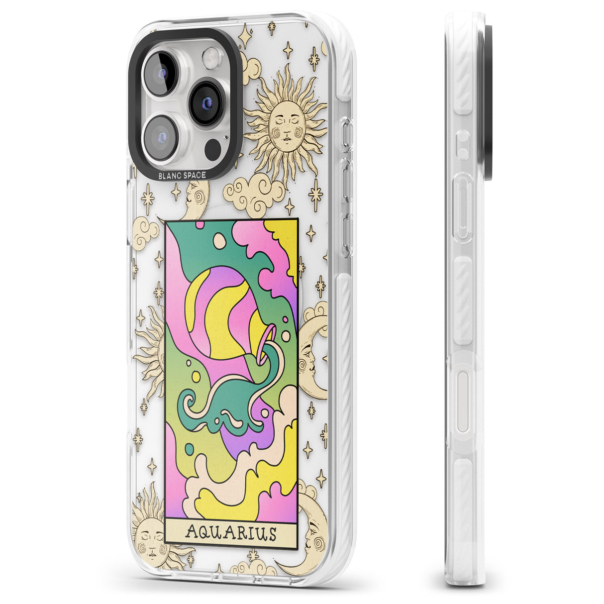 iPhone 16 Pro Max Celestial Zodiac - Aquarius Clear Impact Phone Case + Magsafe