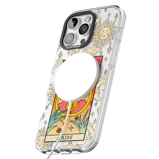 iPhone 16 Pro Max Celestial Zodiac - Aries Black Impact Phone Case + Magsafe