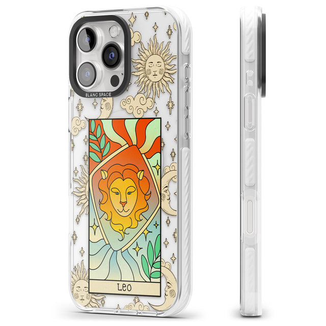 iPhone 16 Pro Max Celestial Zodiac - Leo Clear Impact Phone Case + Magsafe