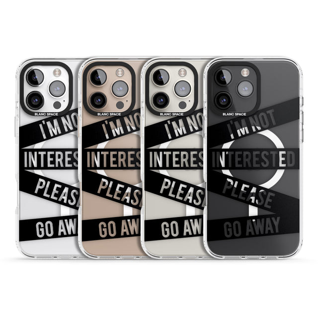 iPhone 16 Pro Max Black Stripes I'm Not Interested Black Impact Phone Case