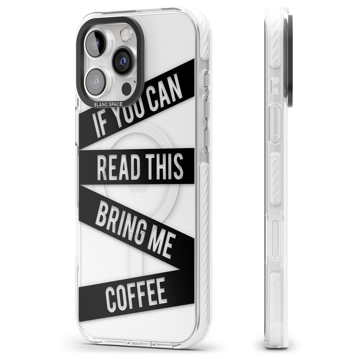 iPhone 16 Pro Max Black Stripes Bring Me Coffee Black Impact Phone Case