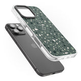 iPhone 16 Pro Max Green & Cream Terrazzo Pattern Black Impact Phone Case