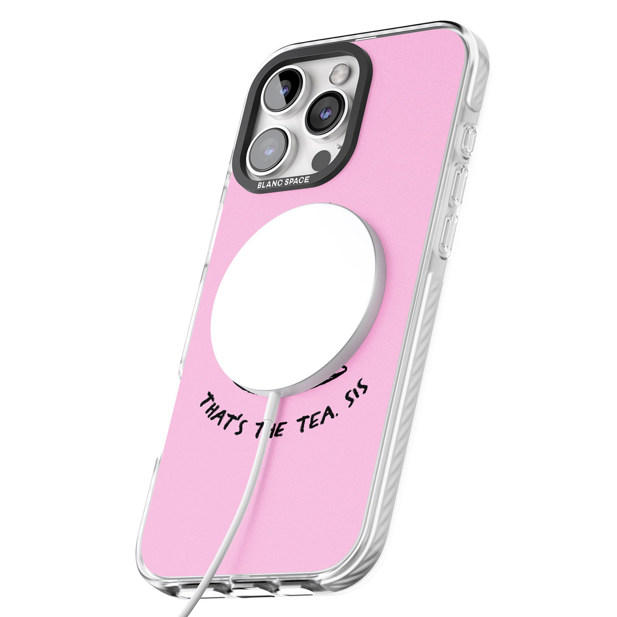 iPhone 16 Pro Max That's the Tea, Sis Pink Black Impact Phone Case