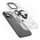 iPhone 16 Pro Max Globe Heart Black Impact Phone Case