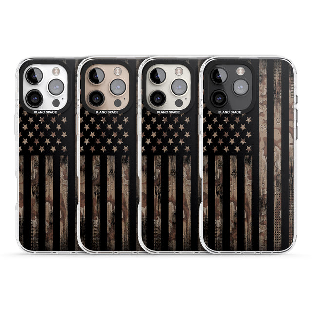 iPhone 16 Pro Max American Flag Camo Black Impact Phone Case