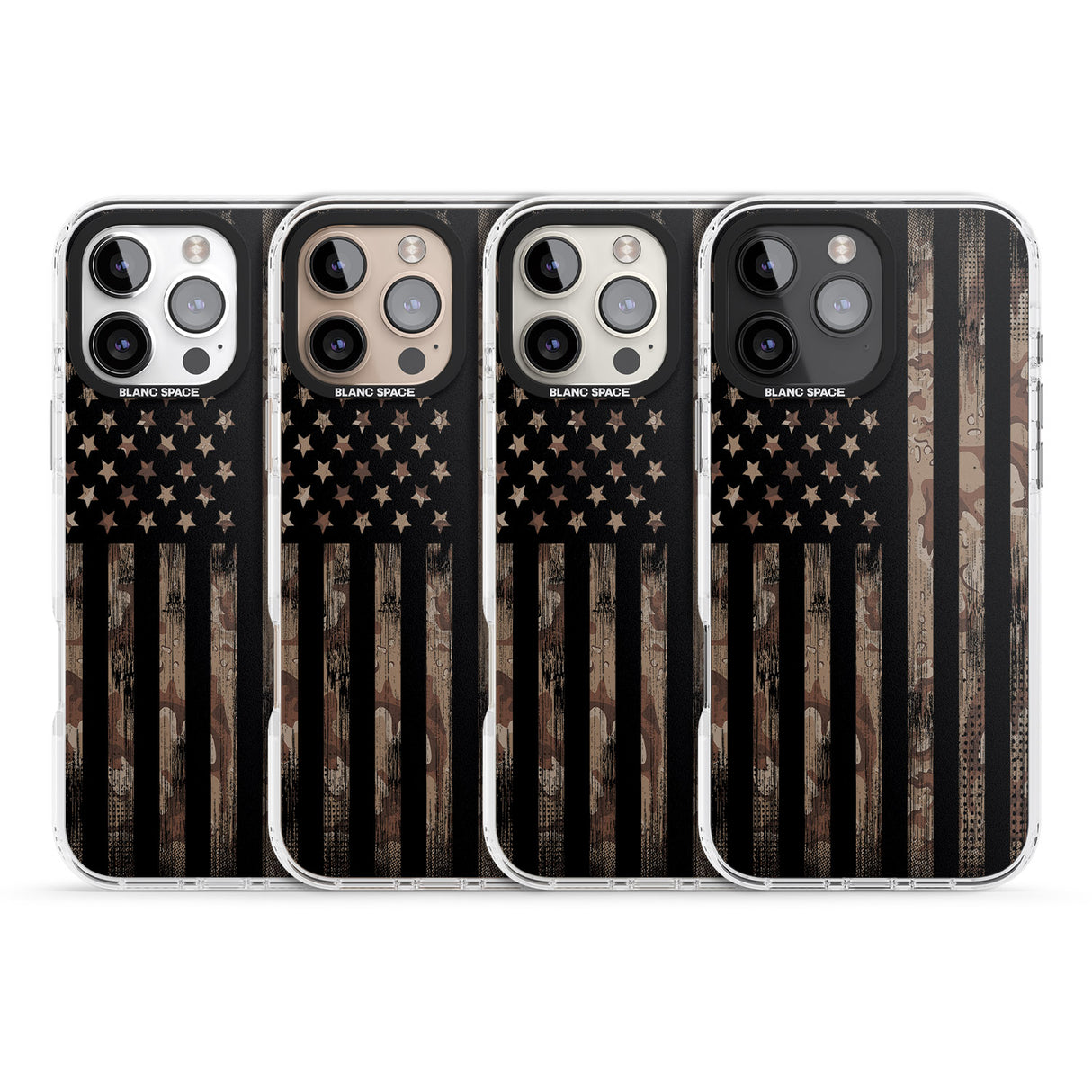 iPhone 16 Pro Max Desert Camo US Flag Black Impact Phone Case