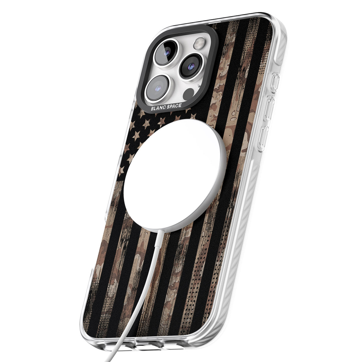 iPhone 16 Pro Max Desert Camo US Flag Black Impact Phone Case