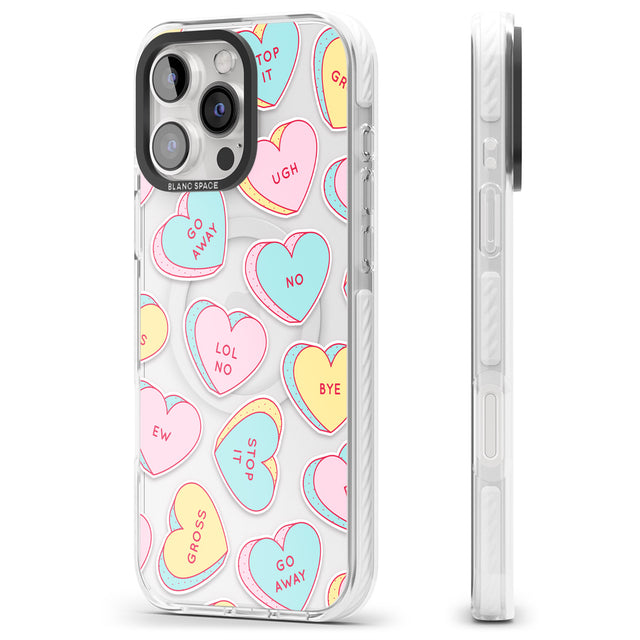 iPhone 16 Pro Max Sarcastic Love Hearts Black Impact Phone Case