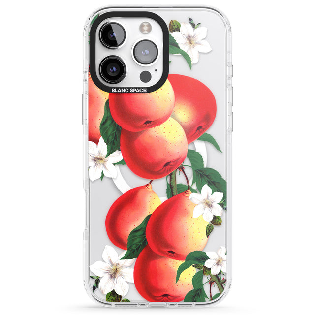 iPhone 16 Pro Max Vintage Painted Peaches Black Impact Phone Case + Magsafe