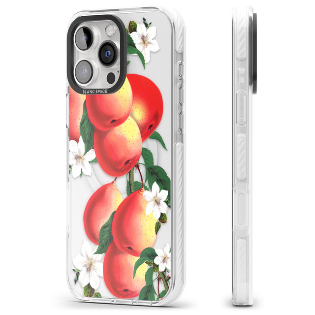 iPhone 16 Pro Max Vintage Painted Peaches Black Impact Phone Case + Magsafe