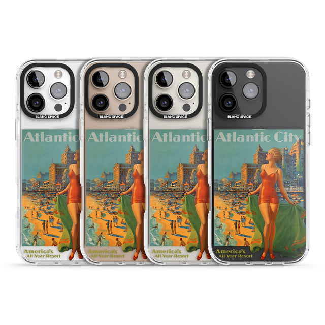 iPhone 16 Pro Max Atlantic City Vacation Poster Black Impact Phone Case