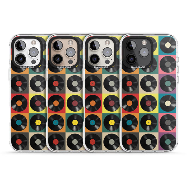 iPhone 16 Pro Max Vinyl Record Pattern Black Impact Phone Case