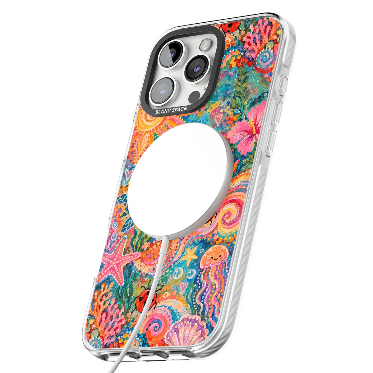 Coral Whimsy for her iPhone case | Impact Magsafe case for iPhone 16 Pro, iPhone 16 Pro Max