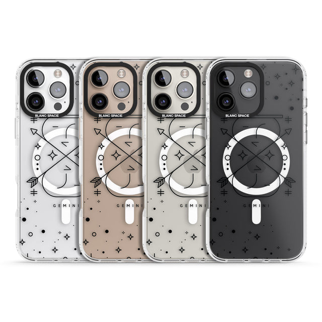 iPhone 16 Pro Max Gemini Emblem - Transparent Design Black Impact Phone Case