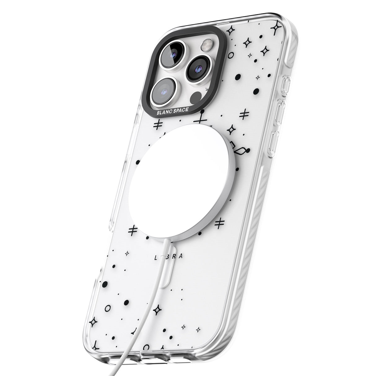 iPhone 16 Pro Max Libra Emblem - Transparent Design Black Impact Phone Case