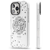 iPhone 16 Pro Max Pisces Emblem - Transparent Design Black Impact Phone Case