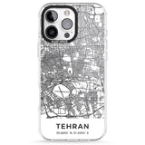 iPhone 16 Pro Max Map of Tehran, Iran Black Impact Phone Case