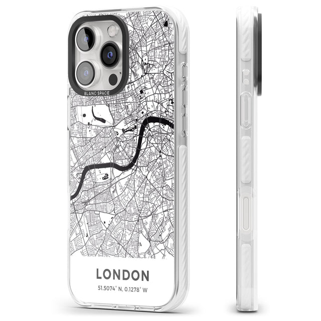 iPhone 16 Pro Max Map of London, England Black Impact Phone Case