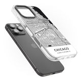 iPhone 16 Pro Max Map of Chicago, Illinois Black Impact Phone Case