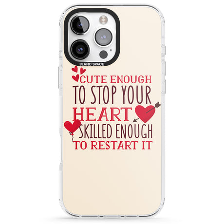 iPhone 16 Pro Max Medical Design Cute Enough to Stop Your Heart Black Impact Phone Case