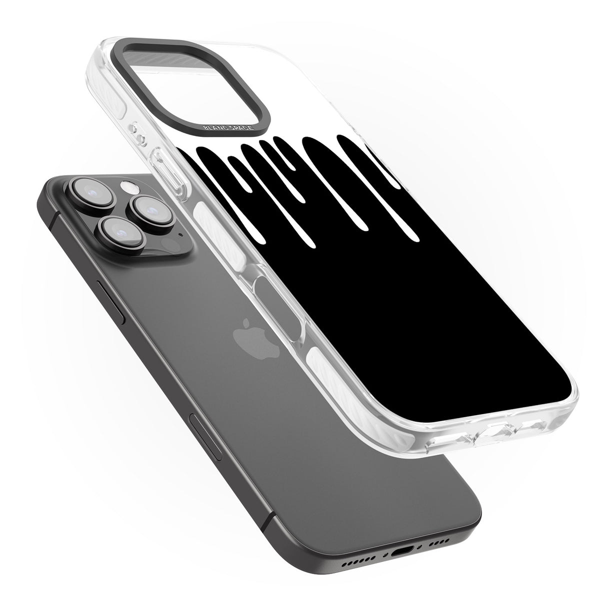 iPhone 16 Pro Max Melted Effect: White & Black Black Impact Phone Case