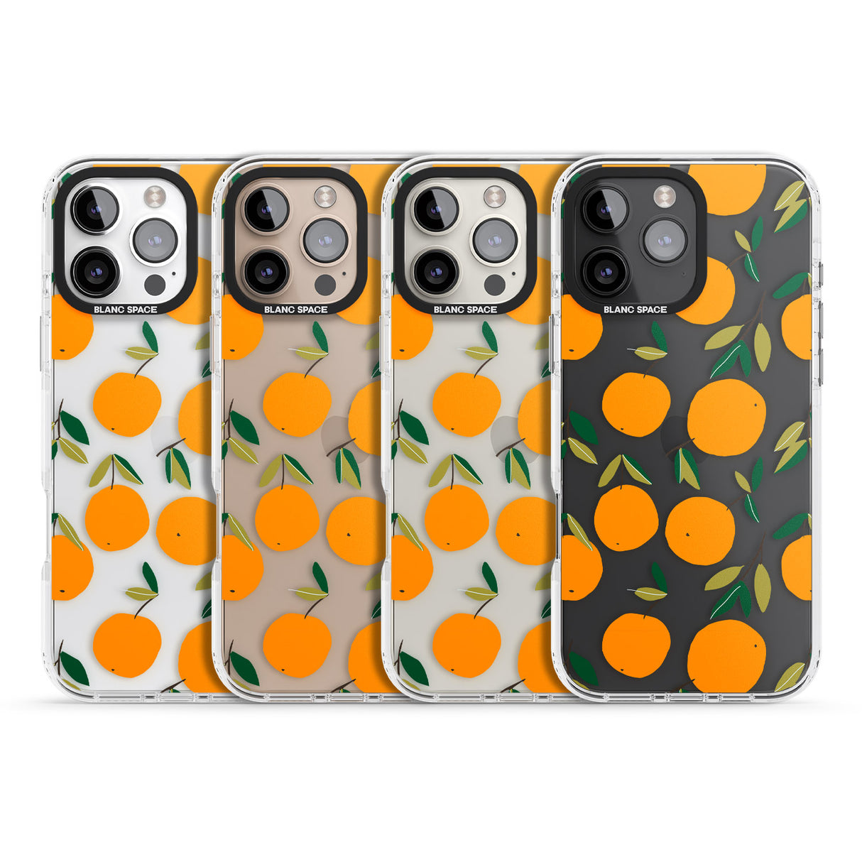 iPhone 16 Pro Max Oranges Pattern Black Impact Phone Case