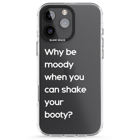 iPhone 16 Pro Max Why be moody? (White) Black Impact Phone Case