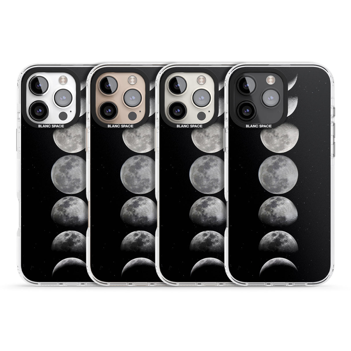 iPhone 16 Pro Max Phases Of The Moon Black Impact Phone Case