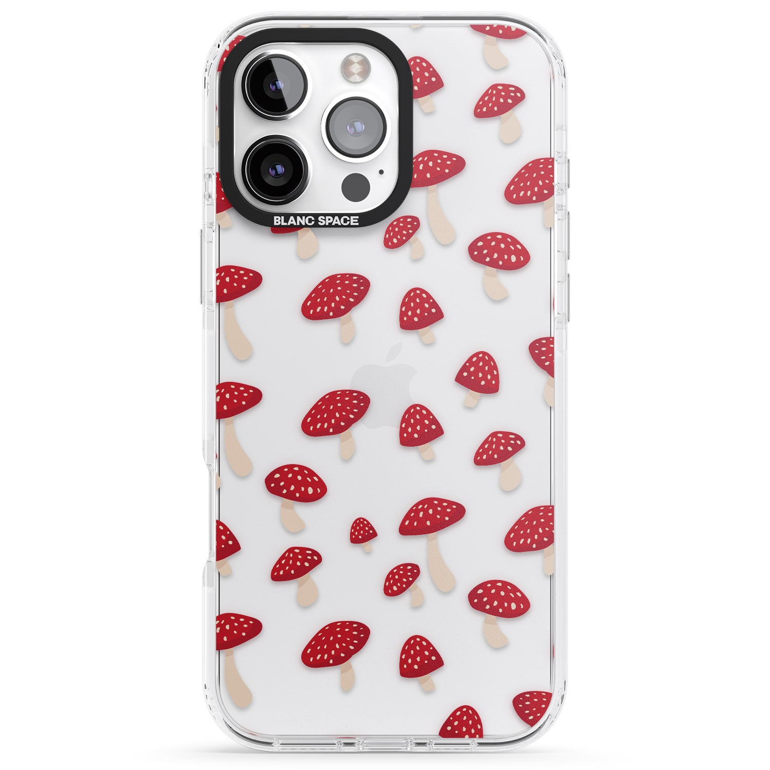 iPhone 16 Pro Max Magical Mushrooms Pattern Black Impact Phone Case
