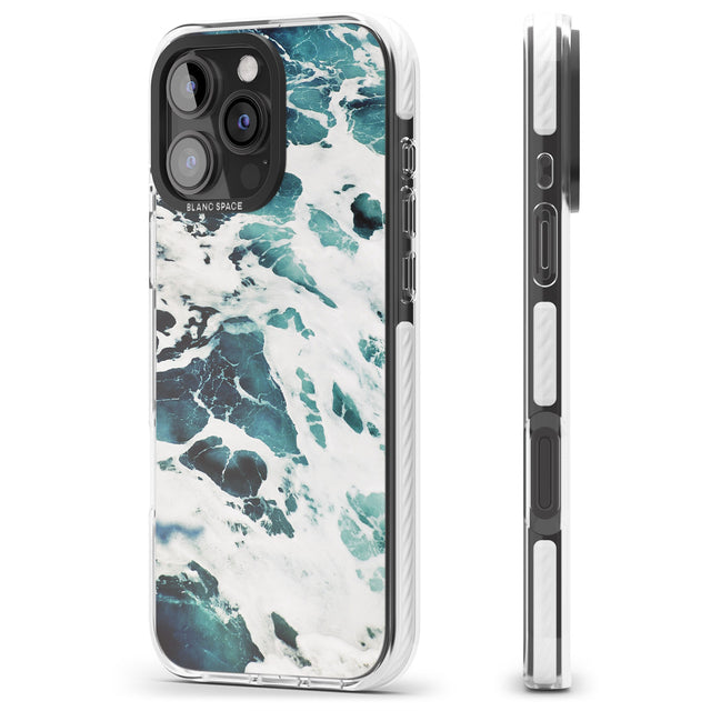 iPhone 16 Pro Max Ocean Waves Photograph Black Impact Phone Case