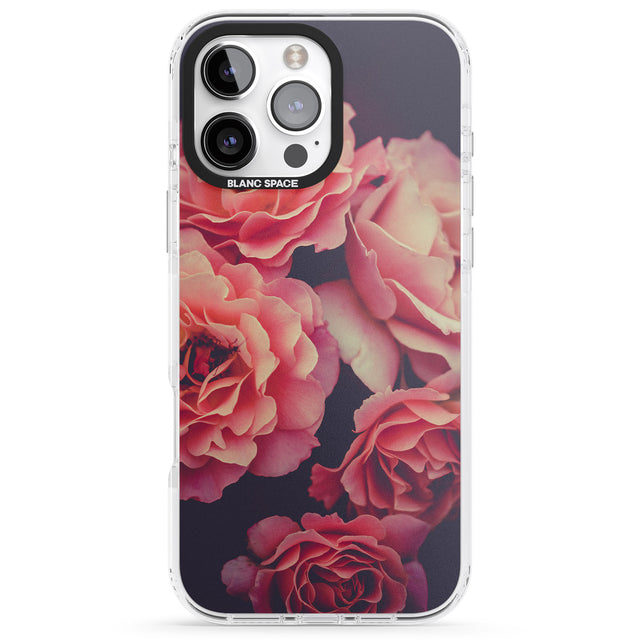 iPhone 16 Pro Max Pink Roses Photograph Black Impact Phone Case