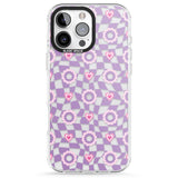 iPhone 16 Pro Max Checkered Love Pattern Black Impact Phone Case