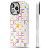 iPhone 16 Pro Max Daisy Squares Pattern Black Impact Phone Case