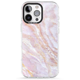 iPhone 16 Pro Max Soft Pink & Yellow Onyx Marble Black Impact Phone Case