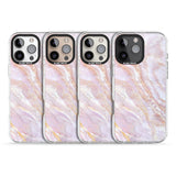 iPhone 16 Pro Max Soft Pink & Yellow Onyx Marble Black Impact Phone Case