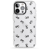 iPhone 16 Pro Max Tiny Panda Pattern Black Impact Phone Case