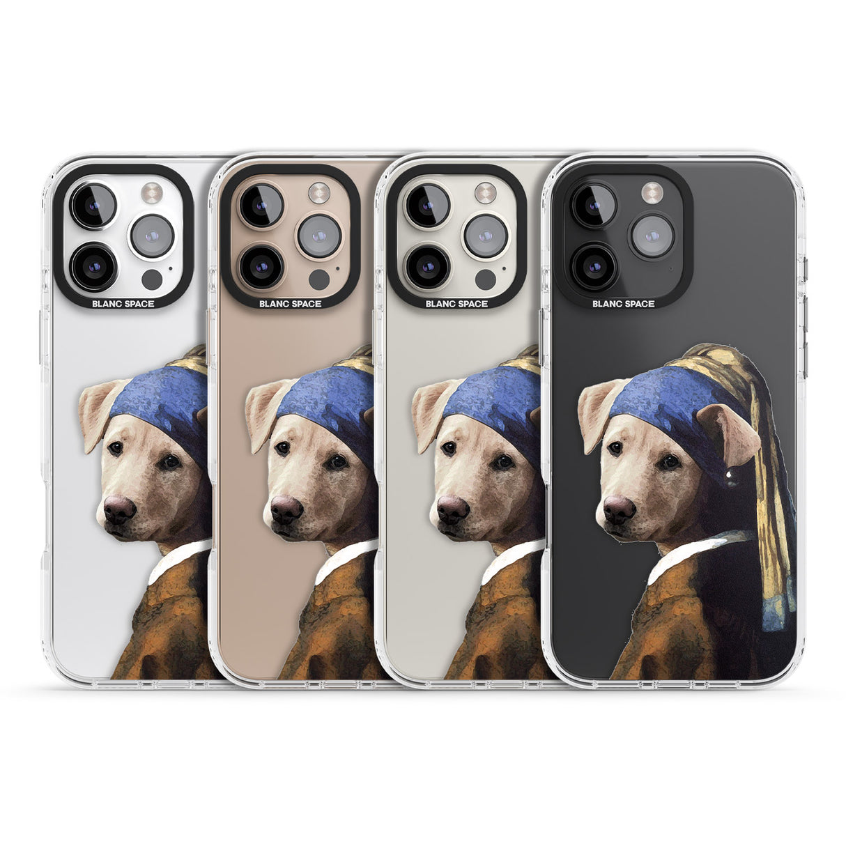 iPhone 16 Pro Max Doggo with a Pearl Earring Black Impact Phone Case