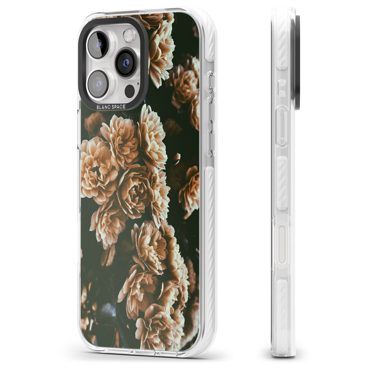 iPhone 16 Pro Max White Peonies - Real Floral Photographs Black Impact Phone Case