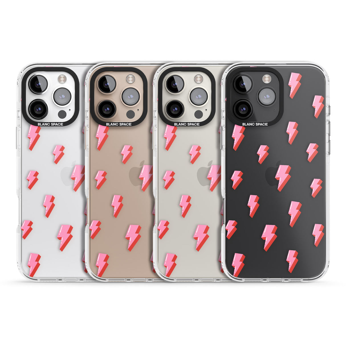 iPhone 16 Pro Max Pink Bolt Pattern Black Impact Phone Case