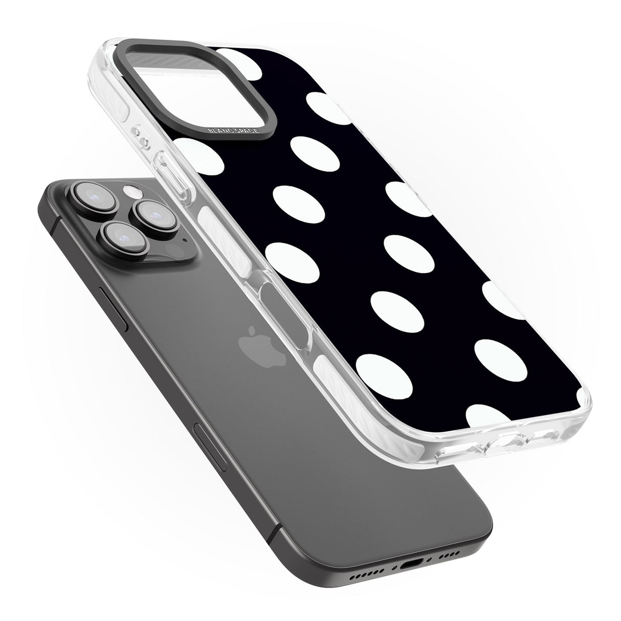 iPhone 16 Pro Max Chic Black Polka Dot Black Impact Phone Case